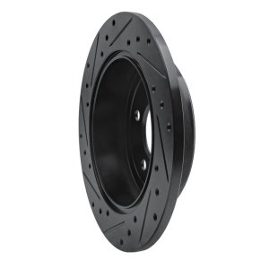 Chrysler Town & Country Brake Rotor (1) - Rear Right - R1 Concepts - Drilled & Slotted - Black - `97-`07